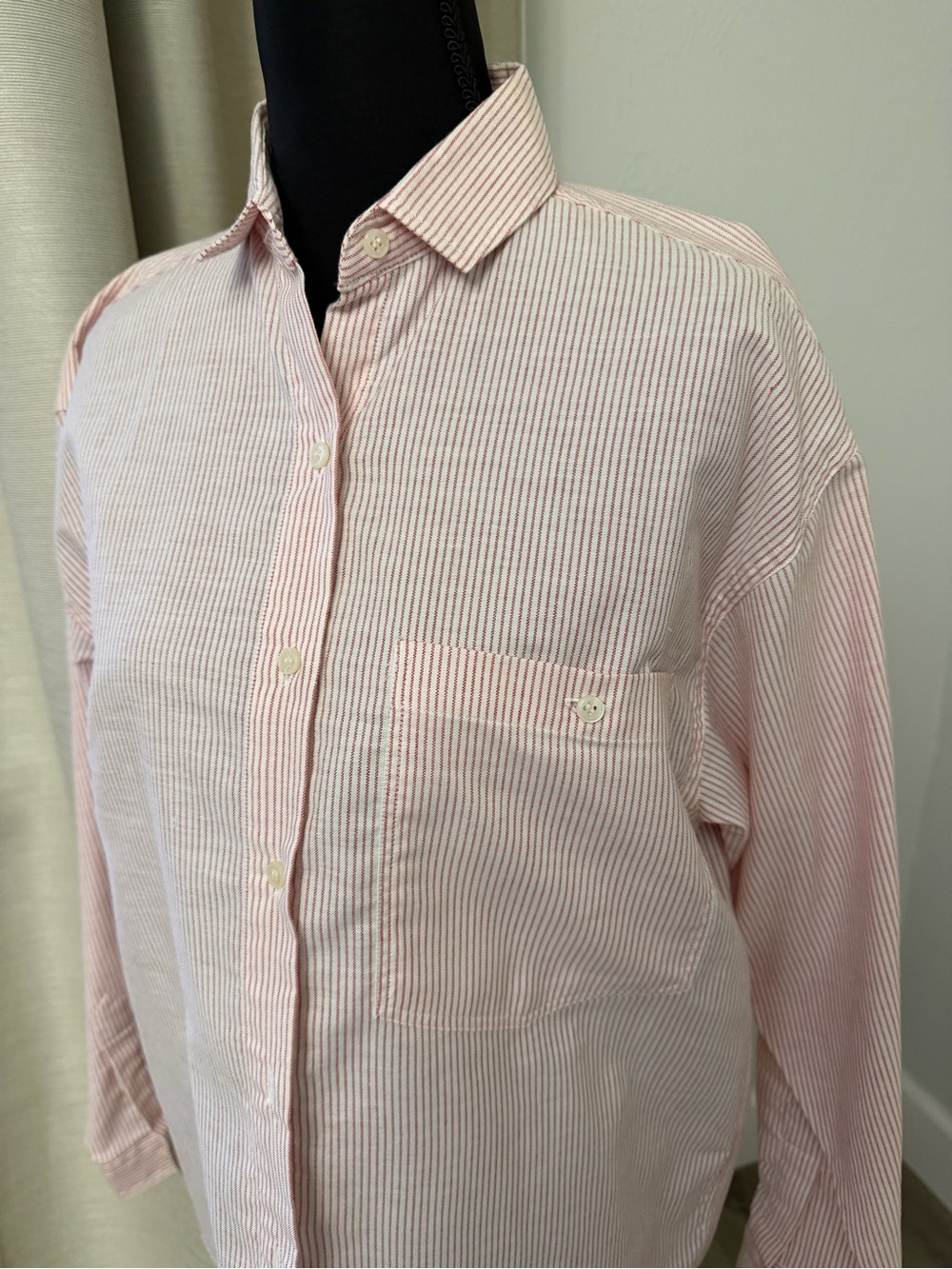 Vintage Men's Oxford Red Stripe Button-Down Shirt